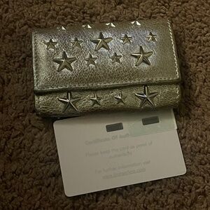 Authentic Jimmy Choo Silver Key Holder Wallet with Stars COA included!